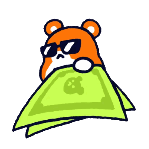 Hamster Wearing Sunglasses Holding Money Sticker
