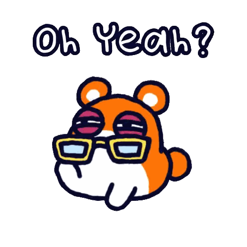 Hamster Wearing Sunglasses Saying Oh Yeah Sticker