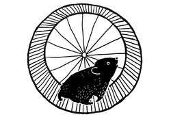 Hamster Wheel Black White Art GIF
