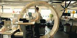 Hamster Wheel Standing Desk GIF