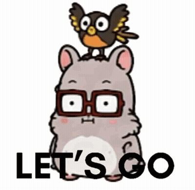 Hamster with Glasses and Owl Says Let's Go