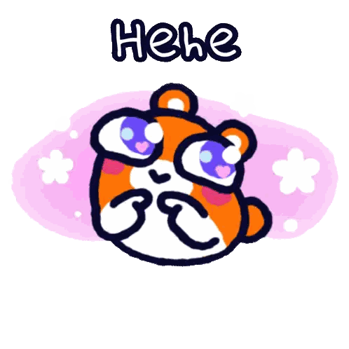 Hamster With Glasses Saying Hehe Sticker