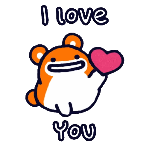 Hamster With Love Heart Sticker