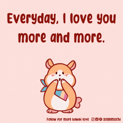Hamster With Love You More Text GIF