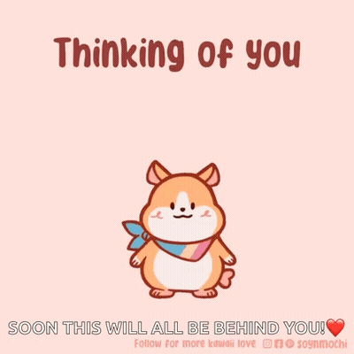 Hamster With Scarf Saying Thinking Of You GIF