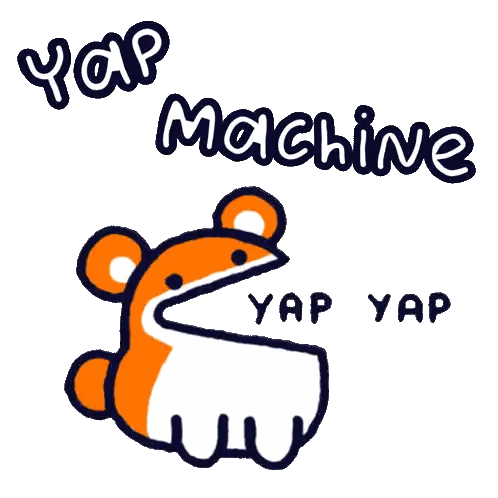 Hamster With Yap Machine Text Sticker