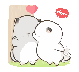 Hamsters Kissing With Heart Sticker