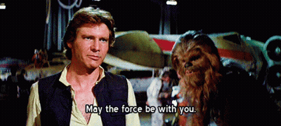 Han Solo And Chewbacca May The Force Be With You GIF