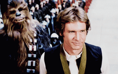 Han Solo And Chewbacca Standing GIF