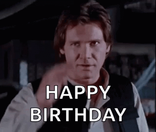Han Solo Giving Happy Birthday Sign GIF