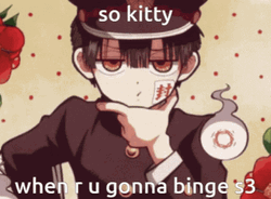 Hanako -Kun Asking Kitty GIF