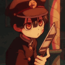 Hanako Kun Holding Knife GIF