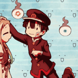 Hanako Kun Patting Nene Yashiro GIF