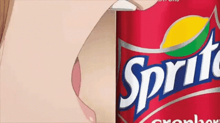 Hanamaru Kunikida Eating Sprite Cranberry Can Anime GIF