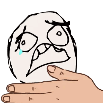 Hand Covering Cartoon Face Sticker