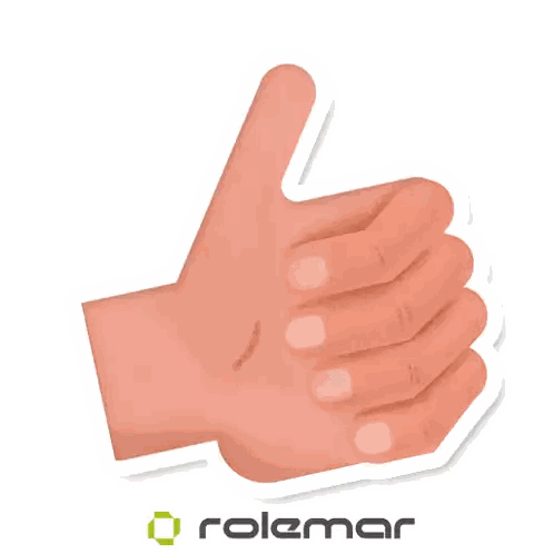 Hand Giving Thumbs Up With Rolemar Logo Sticker