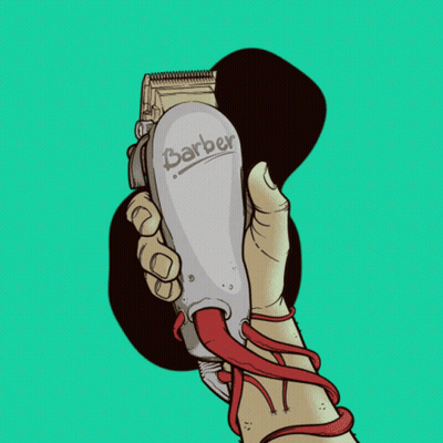 Hand Holding Barber Clipper With Red Cord GIF