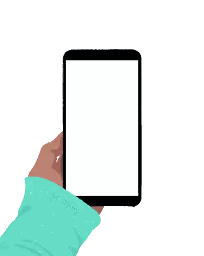 Hand Holding Cell Phone Saying Hi Friend Sticker