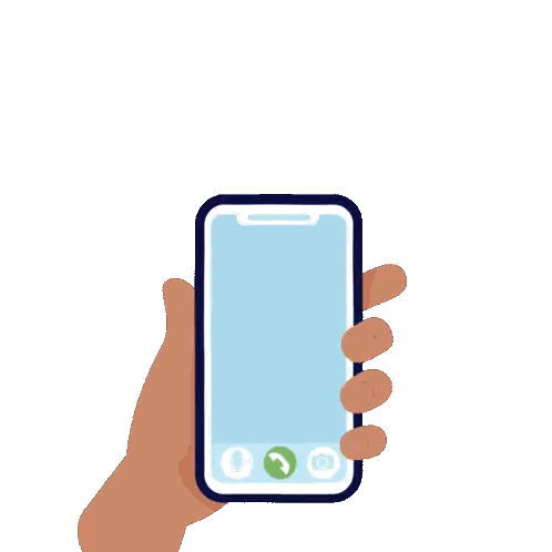 Hand Holding Cell Phone With Magnifying Glass Sticker
