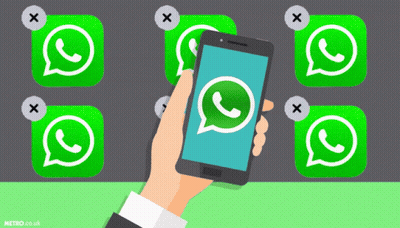 Hand Holding Cell Phone With WhatsApp Icon GIF