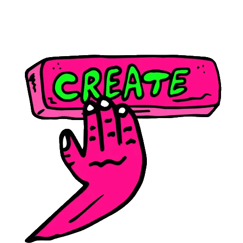 Hand Holding Create Button Sticker