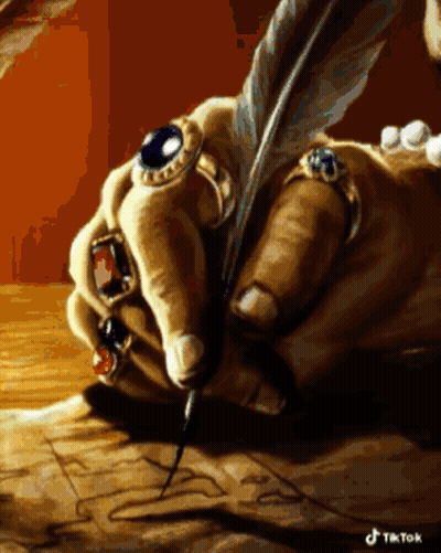 Hand Holding Feather Pen TikTok GIF