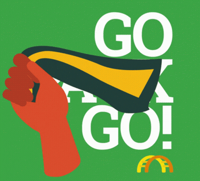 Hand Holding Flag Saying Go A Go GIF