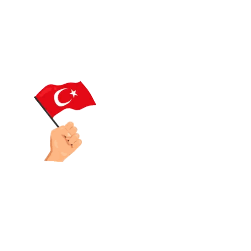 Hand Holding Flag With Words Bütün Urdim Gençliktedir Sticker