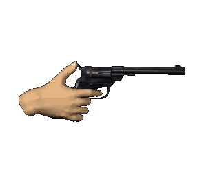 Hand Holding Gun Sticker