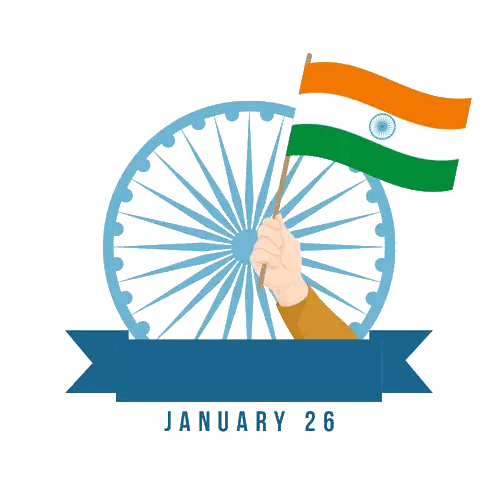 Hand Holding Indian Flag January 26 Sticker
