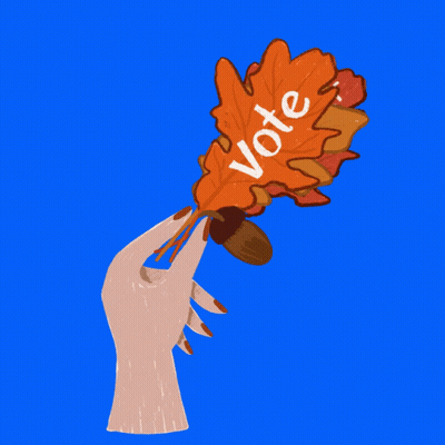 Hand Holding Leaves Saying Register To Vote GIF