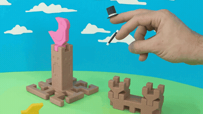 Hand Holding Lighter In Front Of Unicorn Statue GIF