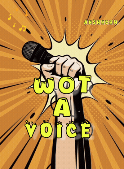 Hand Holding Mic Saying Wot A Voice GIF