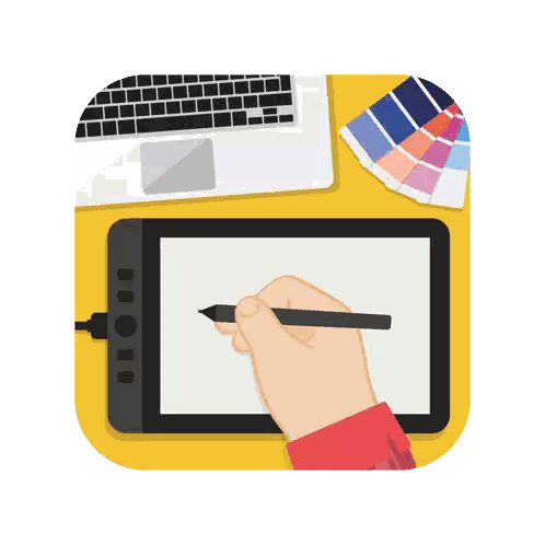 Hand Holding Pen On Tablet Sticker