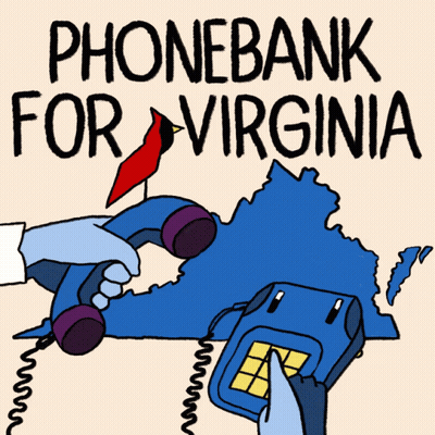Hand Holding Phone For Phonebank For Virginia GIF