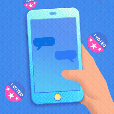 Hand Holding Phone Saying Phonebank For Terry GIF