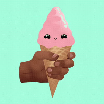 Hand Holding Pink Icing Ice Cream Cone GIF