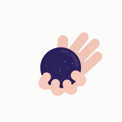 Hand Holding Purple Coin With +1 GIF