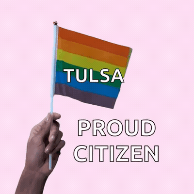 Hand Holding Rainbow Flag Tulsa Proud Citizen GIF