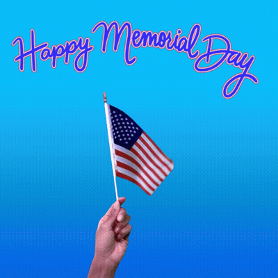 Hand Holding Small American Flag Happy Memorial Day GIF