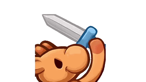 Hand Holding Sword With Blue Handle Sticker