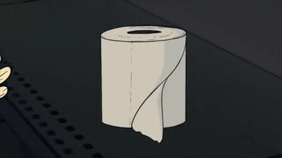 Hand Holding Toilet Paper Roll With Hole GIF