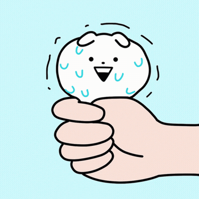 Hand Holding White Bear Sweating GIF