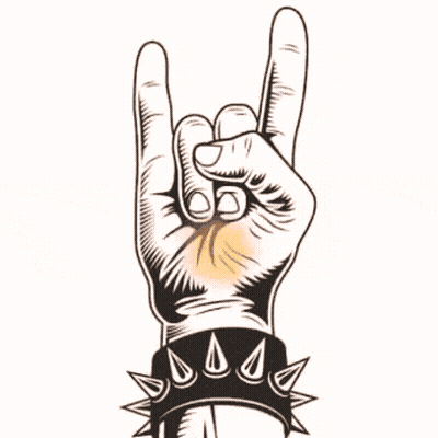 Hand Making Horns Sign Rock Song GIF