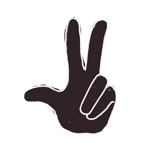 Hand Making Peace Sign Sticker
