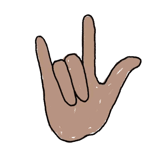 Hand Making Rock Sign Sticker