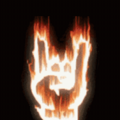 Hand On Fire Making Rock And Roll Sign GIF