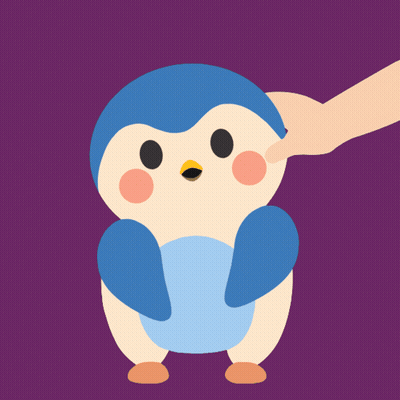 Hand Petting Blue And White Penguin GIF