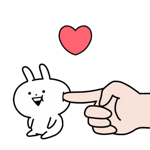 Hand Pointing At Bunny With Heart Sticker