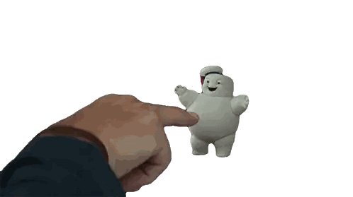 Hand Pointing At Ghostbusters Toy Sticker